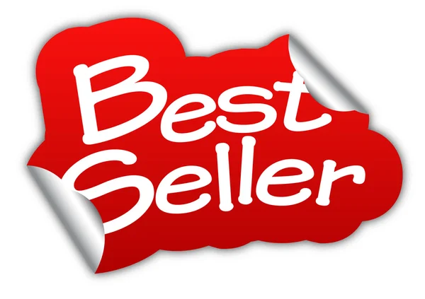 Best-seller, adesivo best-seller, adesivo vermelho best-seller, vermelho v —  Vetores de Stock