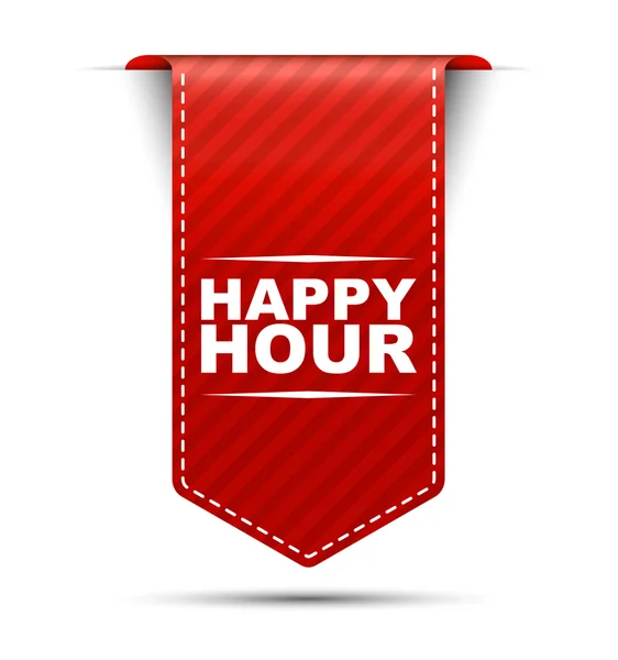Happy Hour, banderoll Happy Hour, röd banner Happy Hour, röd vektor — Stock vektor