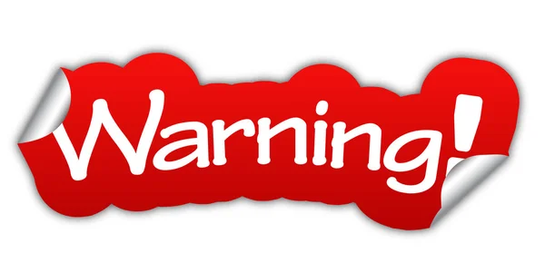 Warning, sticker warning, red sticker warning, red vector sticke — Stock Vector