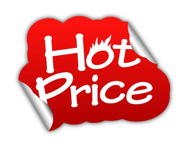 Precio caliente, etiqueta engomada precio caliente, etiqueta engomada roja precio caliente, vector rojo — Vector de stock