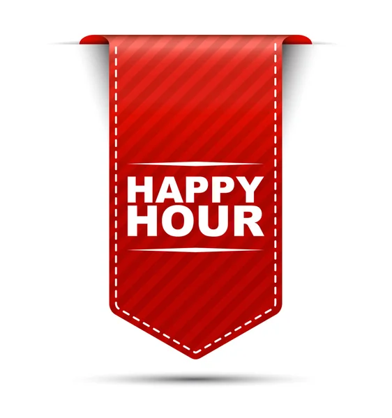 Happy hour, banner happy hour, banner rojo happy hour, vector rojo — Vector de stock