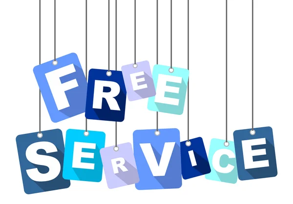 Service gratuit, service sans vecteur bleu, service sans vecteur plat, service sans arrière-plan — Image vectorielle