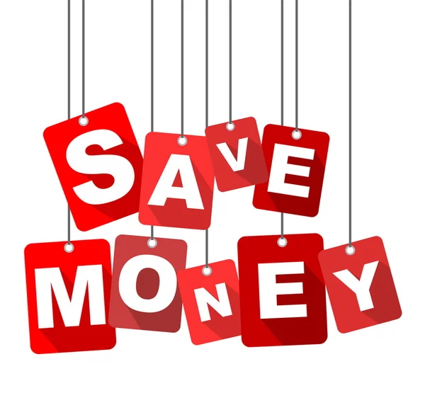 Geld sparen, roter Vektor Geld sparen, flacher Vektor Geld sparen, Hintergrund Geld sparen — Stockvektor
