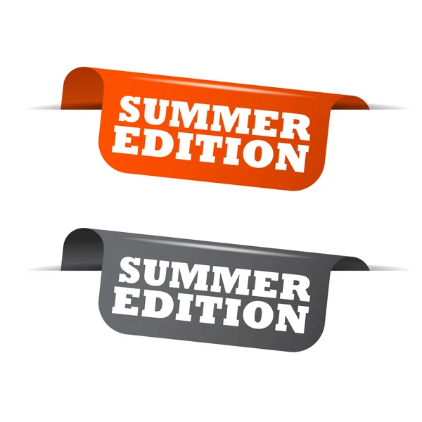 Summer edition, orange banner summer edition, vektor element sommar upplagan — Stock vektor