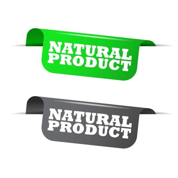 Натуральный продукт, зеленый баннер натуральный продукт, векторный элемент натуральный продукт — стоковый вектор