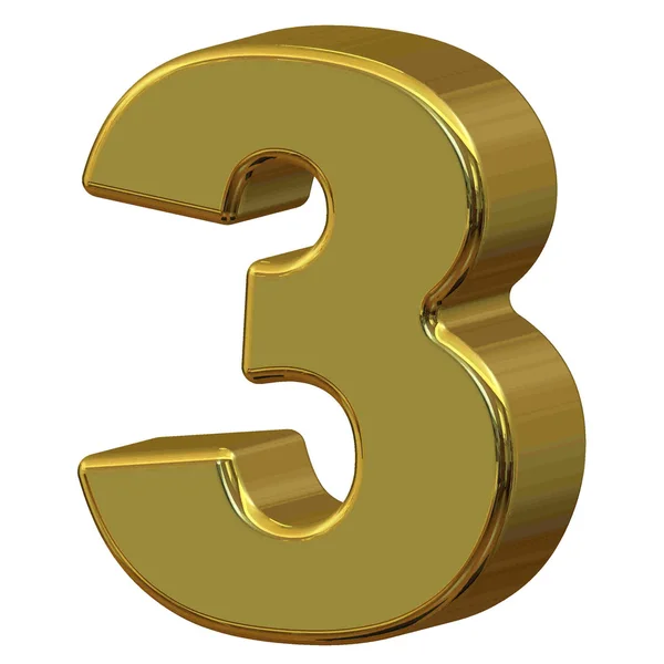 3d gold number — Stock Photo, Image