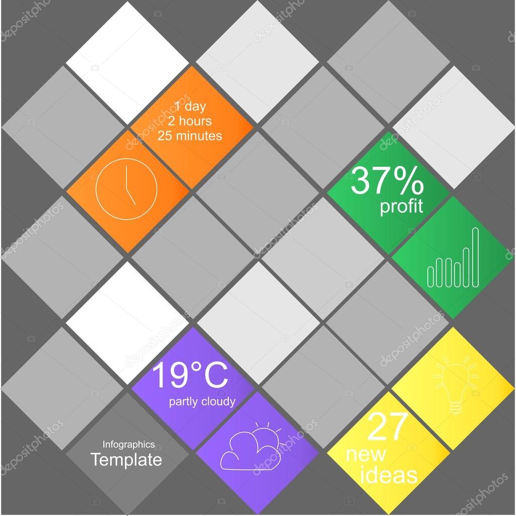 Square design info graphics