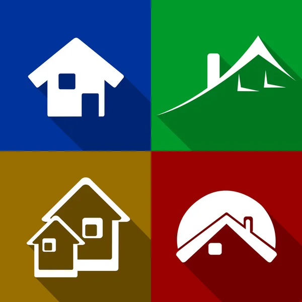 Ícones de casas —  Vetores de Stock