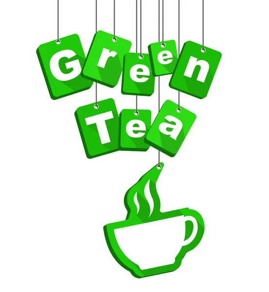 Tag zöld tea — Stock Vector