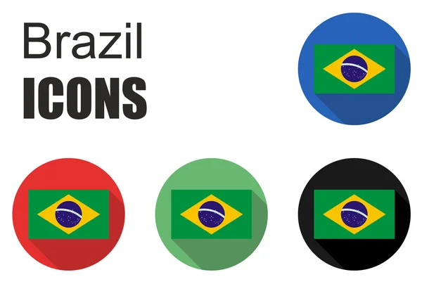 Ensemble brésilien icônes plates — Image vectorielle