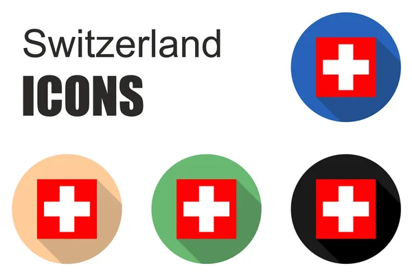 Définir les icônes plates switzerland — Image vectorielle