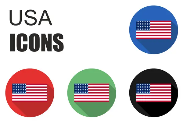 Set usa iconos planos — Vector de stock