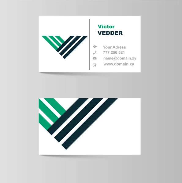 Üzleti kártya betűjele V — Stock Vector