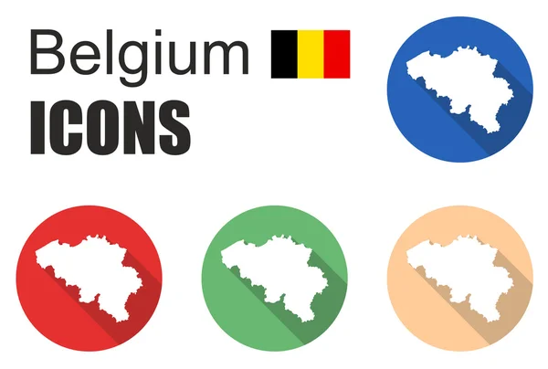 Setzen flache Ikonen Belgien — Stockvektor