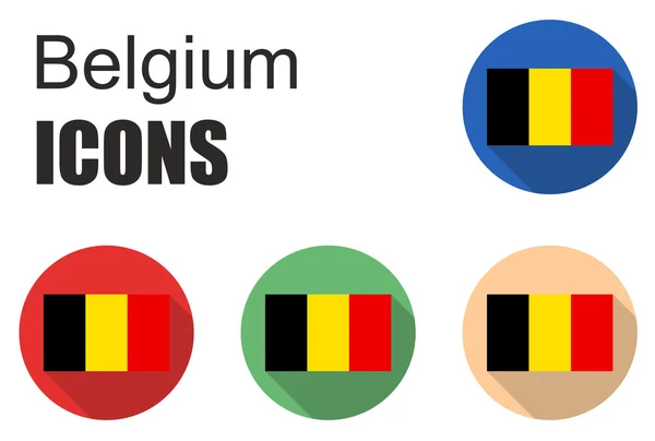 Setzen flache Ikonen Belgien — Stockvektor