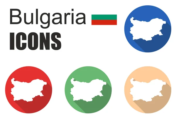 Mengatur ikon datar bulgaria - Stok Vektor