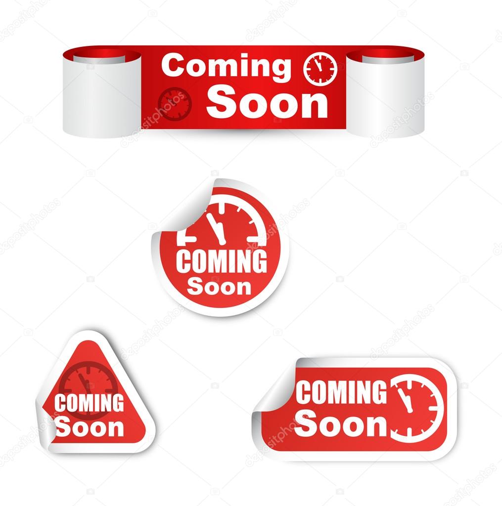 set of coming soon sticker