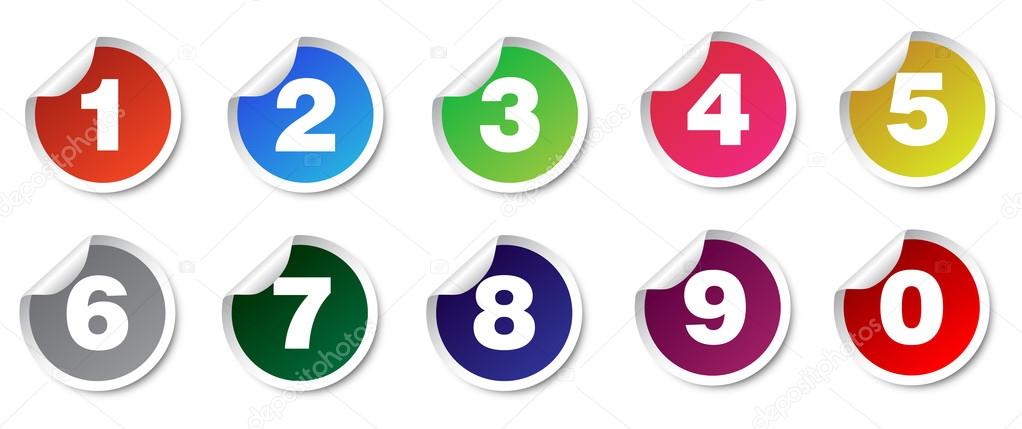 Number set stickers Stock Vector by ©houbacze 85011098
