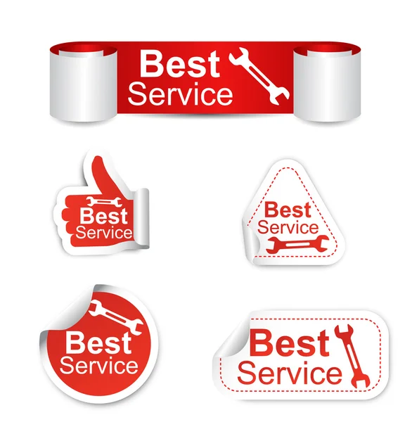 Set of stickers - best service — Stock Vector