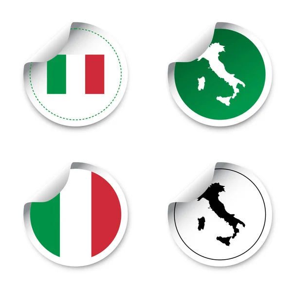 Conjunto de pegatinas y etiquetas con motivos de estado italia — Vector de stock