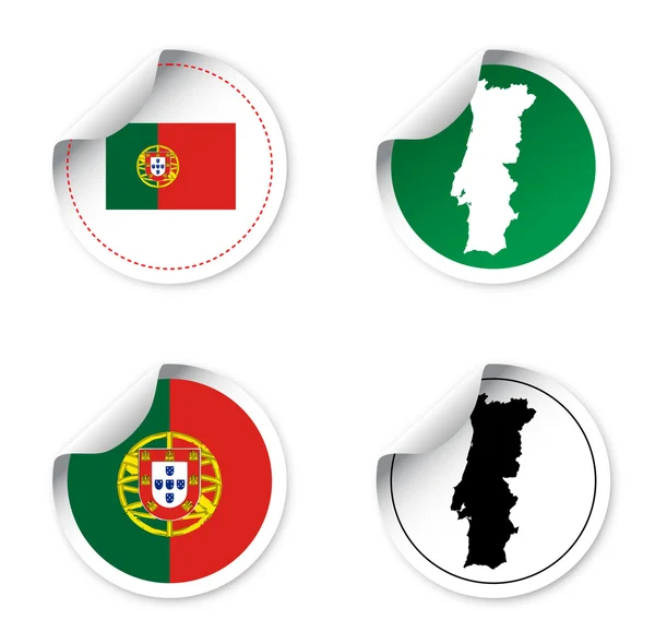 Definir adesivos e rótulos com motivos estado portugal — Vetor de Stock