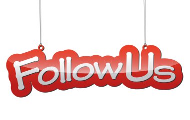 Kırmızı vektör arka plan bizi takip edin