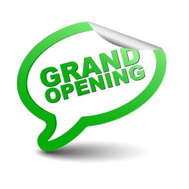 green vector element bubble grand opening clipart