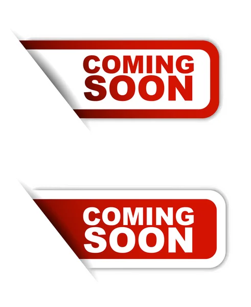 Kırmızı vektör kağıt eleman etiket iki varyant coming soon