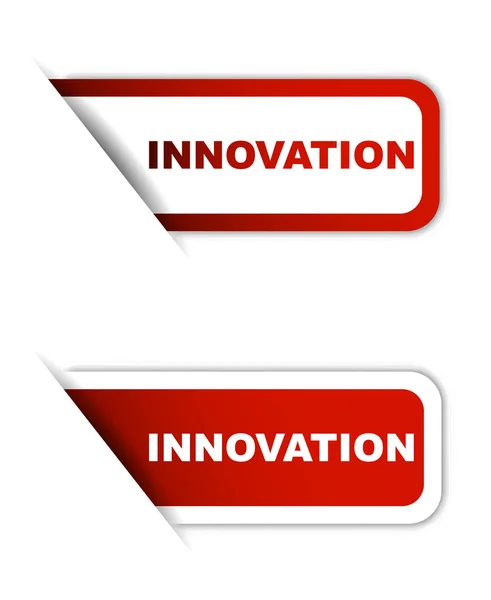 Innovación etiqueta adhesiva elemento de papel vector rojo en dos variantes — Vector de stock