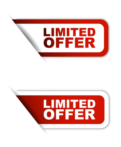 Red vector paper element sticker limited offer in two variant — Stock Vector