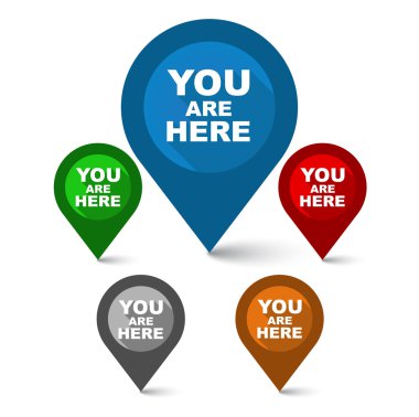 set map colorful pointers you are here clipart