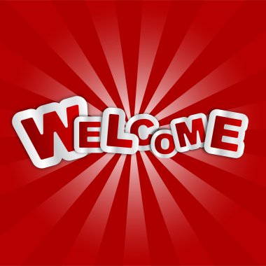 Kırmızı vektör arka plan hoş geldiniz