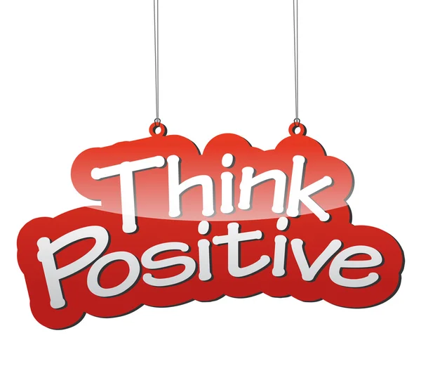 Red vector background think positive — Stock Vector