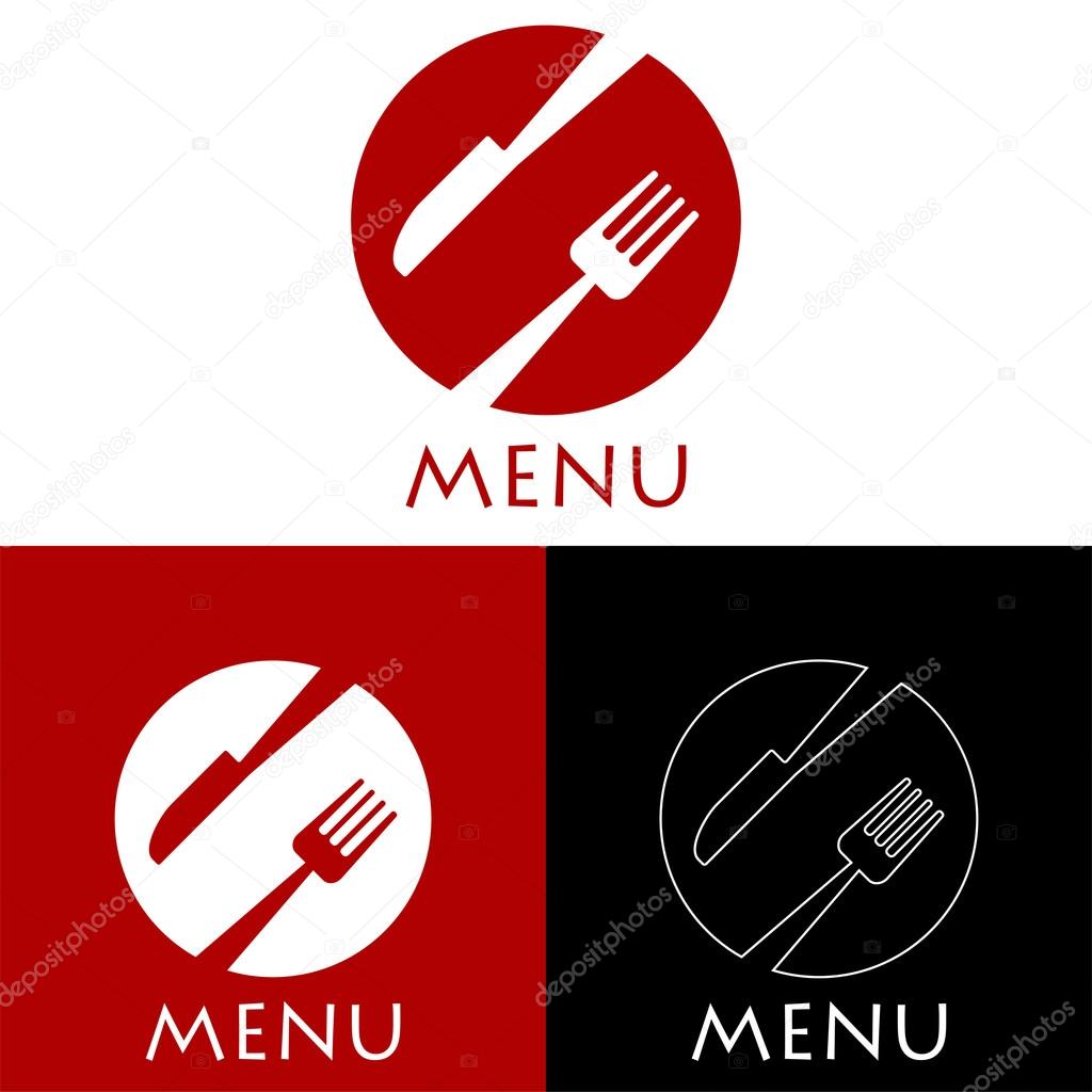 menu logo in three variant