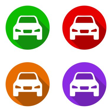 vektör renkli düz simgeler araba ayarla