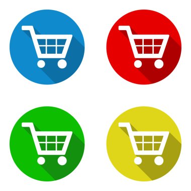 vektör renkli düz simgeler buy ayarla