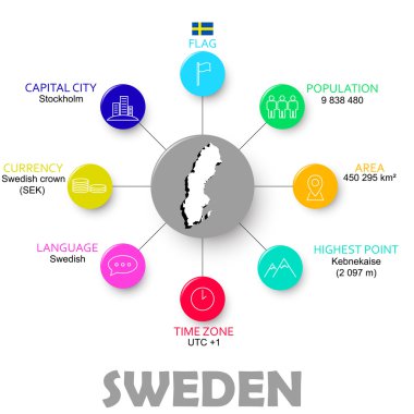 kolay Infographic vektör İsveç devlet