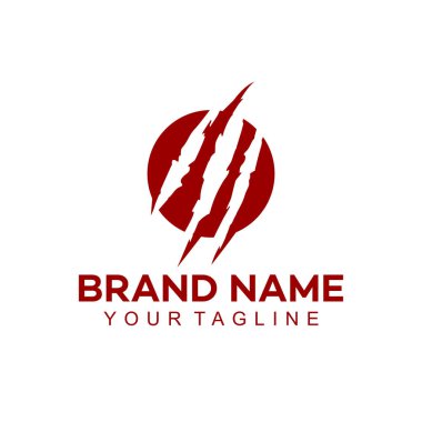 Canavar Pençesi logo şablonu vektör illüstrasyonunu tasarladı