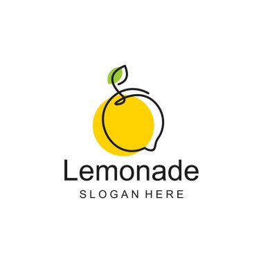 limon logosu tasarımı vektör şablonu çizimi