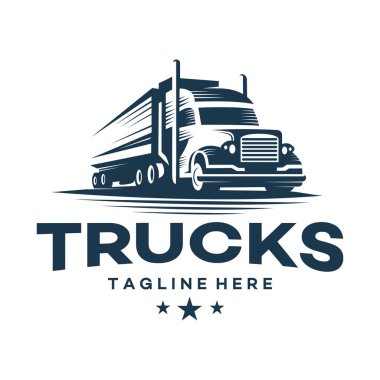 Bir Kamyon Logosu şablonu, kargo, nakliye, lojistik, ekspres