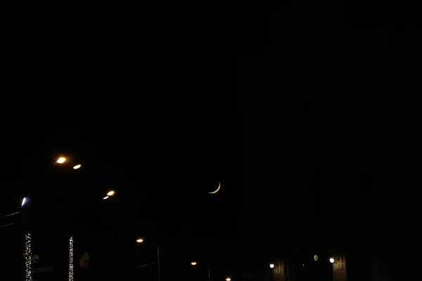 Nights Lights Semi Moon — Stock Photo, Image