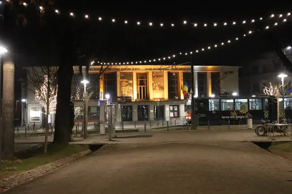 Nahaufnahme Atemberaubend Aufgeklärter Theaterabend — Stockfoto