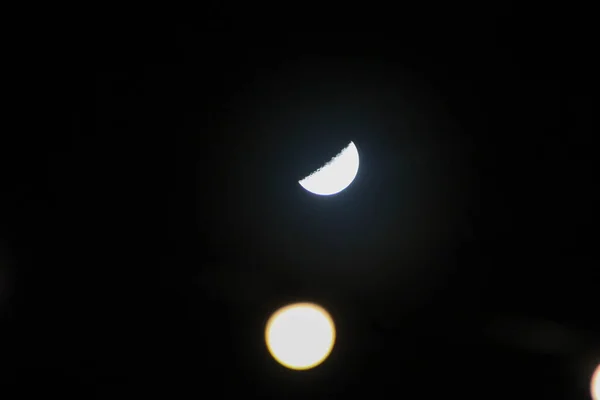 Hermoso Sol Luna Sobre Fondo Negro — Foto de Stock