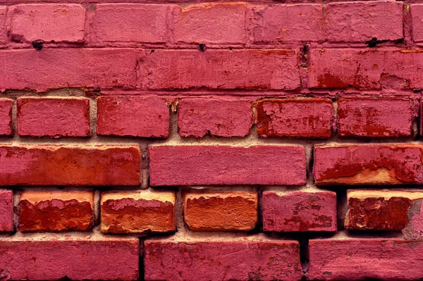 Red Textured Brick Wall Background Texture Old Brick Grunge Retro — Stock Photo, Image