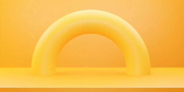 Візуалізація Жовтого Помаранчевого Абстрактного Мінімального Концептуального Фону Геометричною Формою Кола — стокове фото