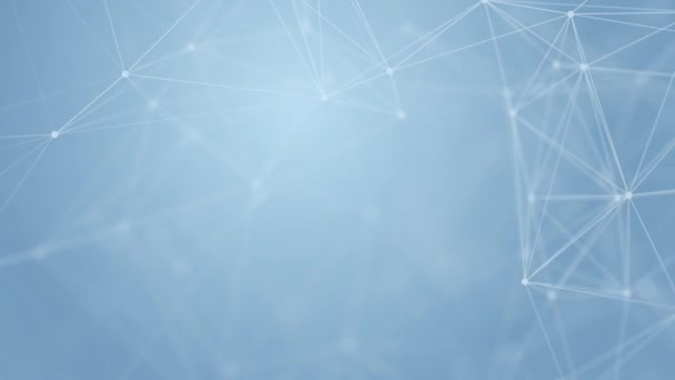 Tecnología Abstracta Futurista Azul Fondo Plexo Partículas Brillan Líneas Conexión — Vídeos de Stock