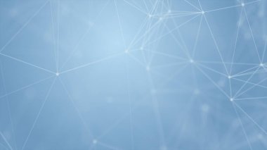 Mavi arkaplanda bağlantı çizgileri olan soyut gelecekçi. Pleksus yapısı. Bilim, İş, İletişim, Tıp, Teknoloji, Ağ, Siber, Bilim-Kurgu Konsepti. İllüzyon. 3B görüntüleme