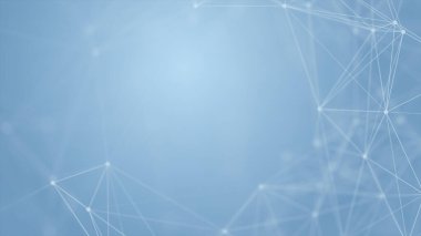 Mavi arkaplanda bağlantı çizgileri olan soyut gelecekçi. Pleksus yapısı. Bilim, İş, İletişim, Tıp, Teknoloji, Ağ, Siber, Bilim-Kurgu Konsepti. İllüzyon. 3B görüntüleme