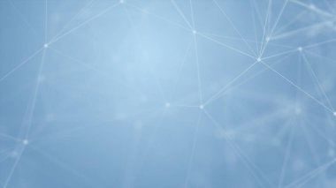 Mavi arkaplanda bağlantı çizgileri olan soyut gelecekçi. Pleksus yapısı. Bilim, İş, İletişim, Tıp, Teknoloji, Ağ, Siber, Bilim-Kurgu Konsepti. İllüzyon. 3B görüntüleme