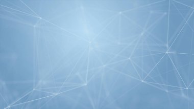 Mavi arkaplanda bağlantı çizgileri olan soyut gelecekçi. Pleksus yapısı. Bilim, İş, İletişim, Tıp, Teknoloji, Ağ, Siber, Bilim-Kurgu Konsepti. İllüzyon. 3B görüntüleme